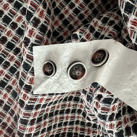 32 Bar Blues Back Beats Basket Weave Shirt Men’s XL Textured Red Charcoal Plaid - Picture 9 of 10